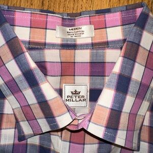 Peter Millar Men’s Long Sleeve Checkered Dress Shirt